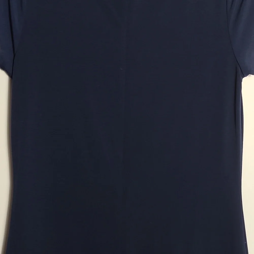 MICHAEL KORS Pleated Hem Shift Dress In Navy Blue Size Small